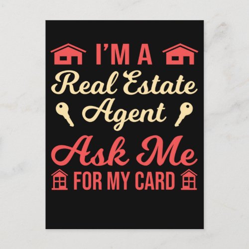 Funny Broker Investor Property Real Estate Agent Postcard