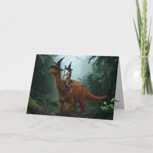 Funny Brontosaurus Halloween Greeting Card