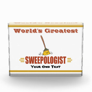 Funny Broom Sweeping Acrylic Award