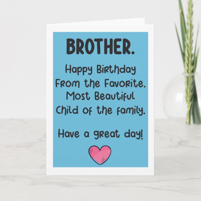 Funny Brother Birthday Card (Front)