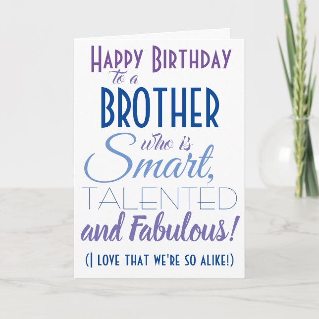 Funny Brother Birthday Card (Front)