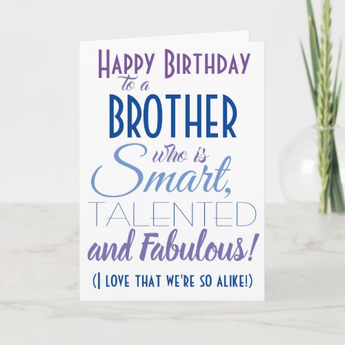 Funny Brother Birthday Card