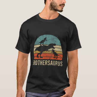 Funny Brother Dinosaur 3 Three kids Big Little Bro T-Shirt