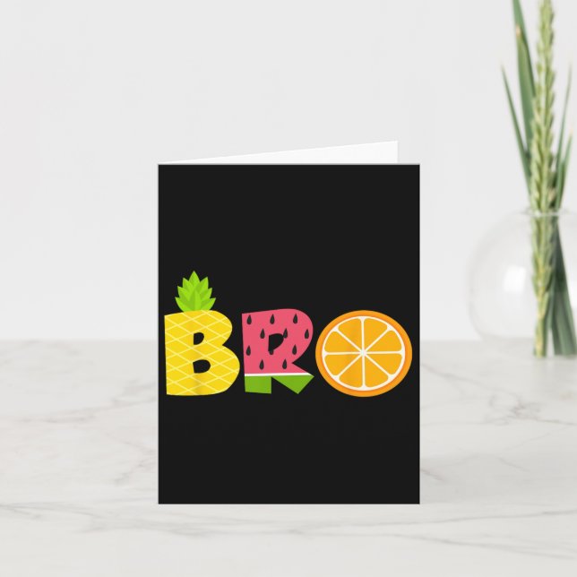 Funny Brother Fruitarian Lover Summer Boys Fruit S Card (Front)