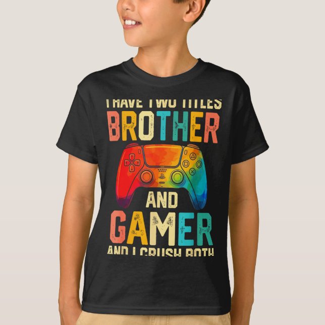Funny Brother Gamer Graphic Tee Men Boys Teens Vid (Front)