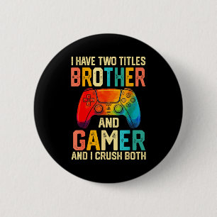 Funny Brother Gamer Graphic Tee Men Boys Teens Vid Button