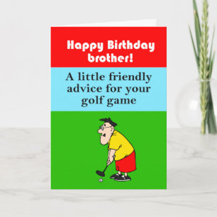 funny brother happy birthday golfer card