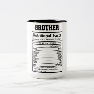 Funny Brother Nutrition Facts Two-Tone Coffee Mug