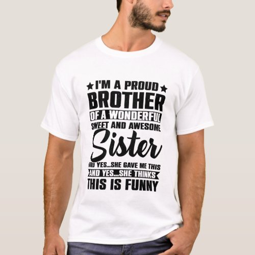 Funny Brother Sister word art  T_Shirt