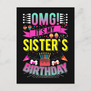 Funny Brother Sister's Birthday Party Postcard