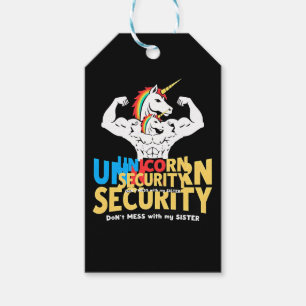 Funny Brother Unicorn Security Dont Mess With My S Gift Tags