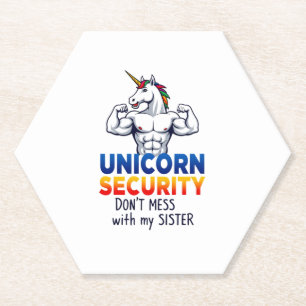 Funny Brother Unicorn Security Dont Mess With My S Paper Coaster