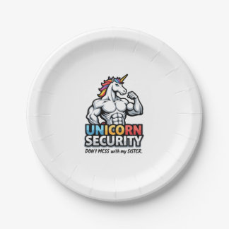 Funny Brother Unicorn Security Dont Mess With My S Paper Plates