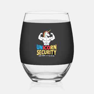Funny Brother Unicorn Security Dont Mess With My S Stemless Wine Glass