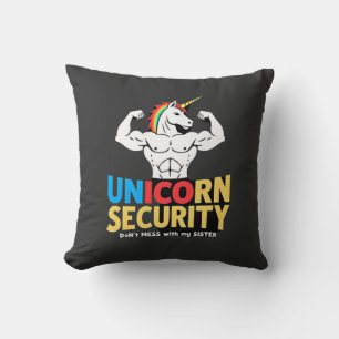 Funny Brother Unicorn Security Dont Mess With My S Throw Pillow