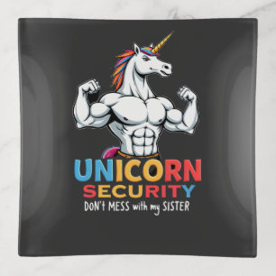 Funny Brother Unicorn Security Dont Mess With My S Trinket Tray