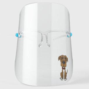 Funny Brown and White Pit Bull Puppy Dog Face Shield