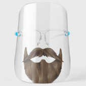 Funny Brown Beard & Mustache Facial Hair Face Shield (Front)
