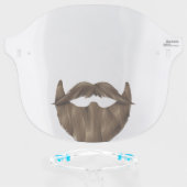 Funny Brown Beard & Mustache Facial Hair Face Shield (Front w/Glasses)