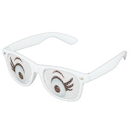 Funny Brown Cartoon Eyes with Long Eyelashes Retro Sunglasses Zazzle
