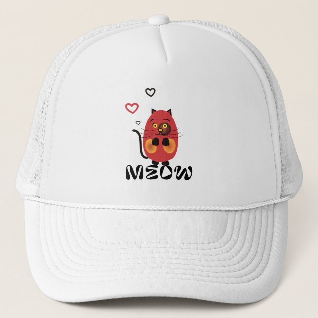 Funny brown cat trucker hat (Front)
