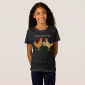 Funny Brown Chicken Easter Egg Hunt Cartoon T-Shirt (Front Full)