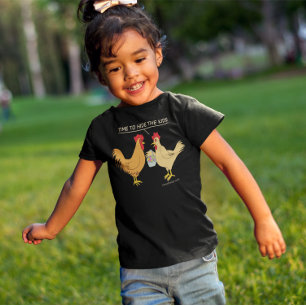 Funny Brown Chicken Easter Egg Hunt Cartoon T-Shirt