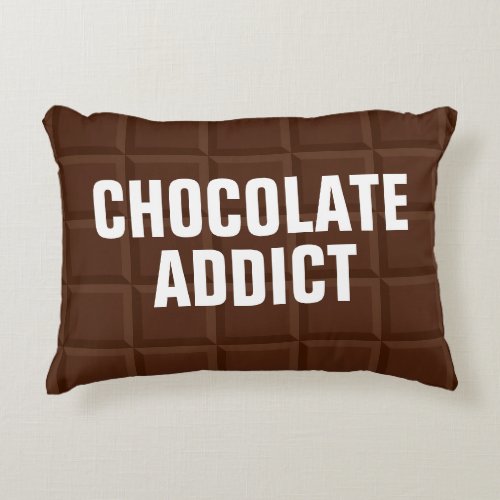 Funny brown chocolate addict throw pillow