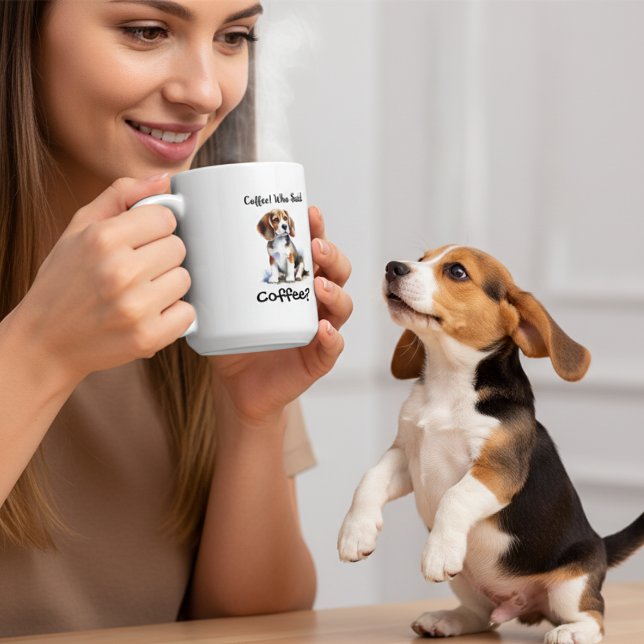 Funny BROWN 'Coffee' Beagle Personalize Giant Coffee Mug (Creator Uploaded)