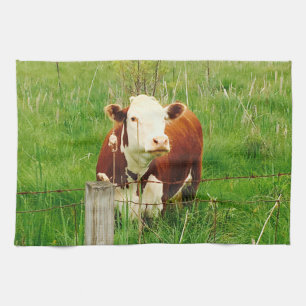 Funny Brown Cow Green 4Erik Towel