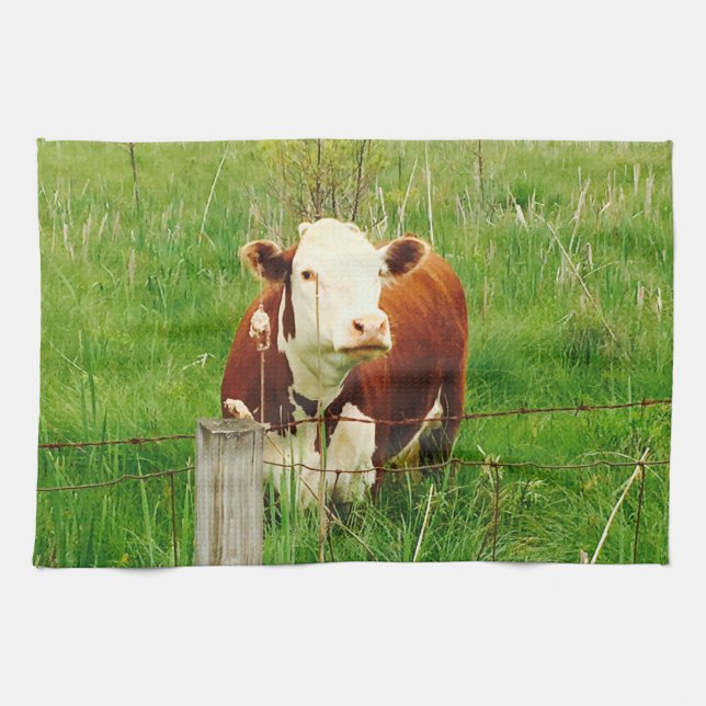 Funny Brown Cow Green 4Erik Towel (Horizontal)