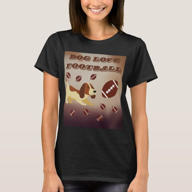 Funny Brown Dog Playing Football Women T-Shirt (Front)