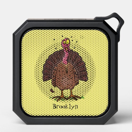 Funny brown farmyard turkey with flies cartoon bluetooth speaker