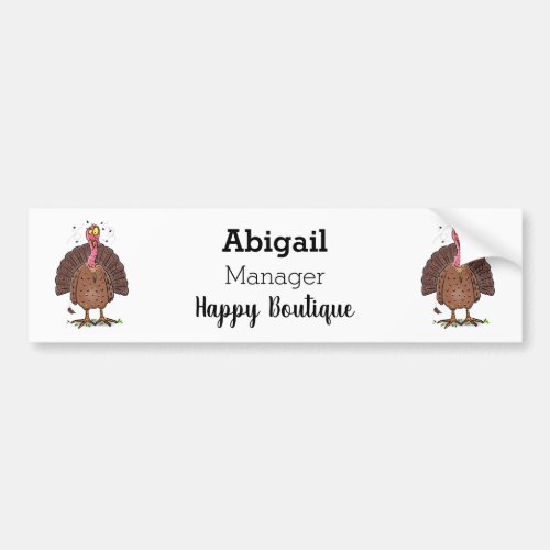 Funny brown farmyard turkey with flies cartoon bumper sticker