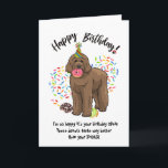 Funny Brown Labradoodle Birthday Card Donuts<br><div class="desc">Funny Brown Labradoodle Birthday Card Donuts. .Time to eat the donuts! This funny birthdaycard feature your favorite Brown Labradoodle Dog all decked out in his party hat, munching on your stash of birthday donuts. Sprinkles flying everywhere, and your pup already has a donut in his mouth and two saved at...</div>