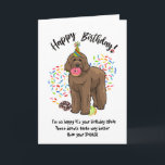 Funny Brown Labradoodle Birthday Card Donuts<br><div class="desc">Funny Brown Labradoodle Birthday Card Donuts. .Time to eat the donuts! This funny birthdaycard feature your favorite Brown Labradoodle Dog all decked out in his party hat, munching on your stash of birthday donuts. Sprinkles flying everywhere, and your pup already has a donut in his mouth and two saved at...</div>