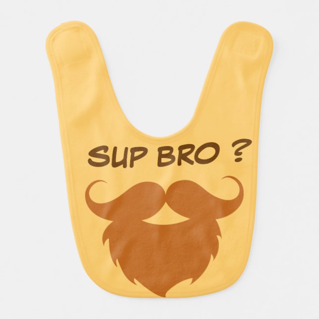 Funny Brown Mustache Bib (Front)