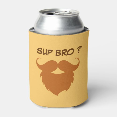 Funny Brown Mustache Can Cooler