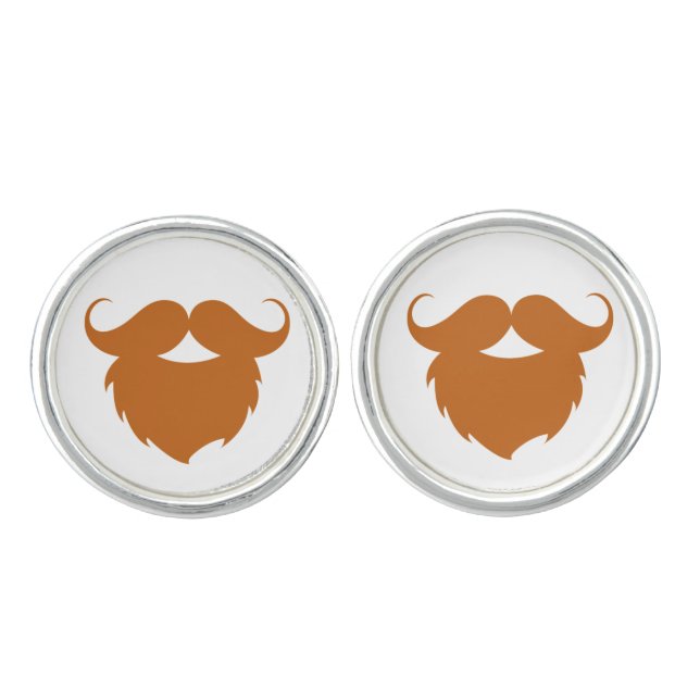 Funny Brown Mustache Cufflinks (Front)