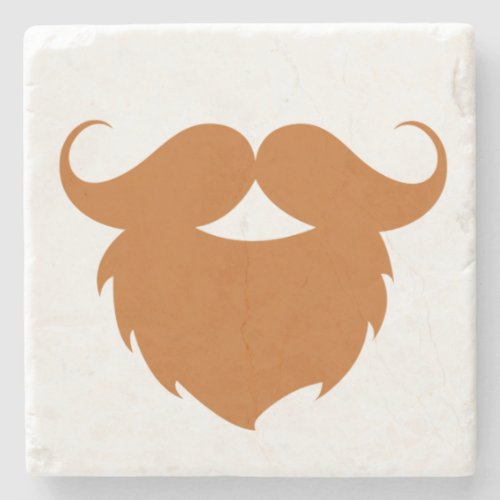 Funny Brown Mustache Stone Coaster