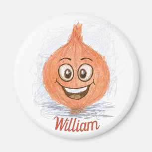 Funny brown onion drawing custom name magnet