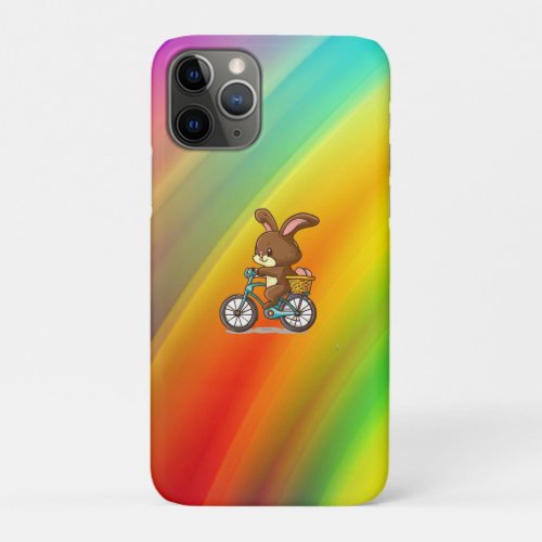 Funny Brown Rabbit Riding Bicycle iPhone 11 Pro Case