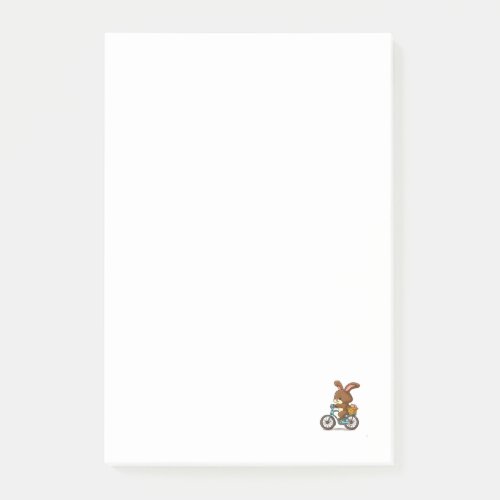 Funny Brown Rabbit Riding Bicycle Post_it Notes