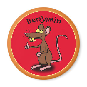 Funny brown rat thumbs up cartoon magnet