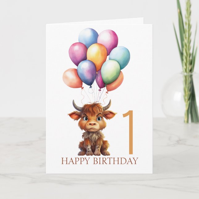 FUNNY Brown White Sweet Cow  Card (Front)