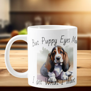 FUNNY Browns White PUPPY Watercolor Specialty Mug