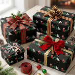 Funny Bruh Christmas Santa Hat Typography Wrapping Paper<br><div class="desc">This playful Christmas design features the word bruh in bold festive red, green, and white lettering with tiny Santa hats on a black background. The repeated pattern gives it a fun meme-inspired look while keeping the holiday theme clear and modern. It blends casual humor with simple seasonal style, making it...</div>