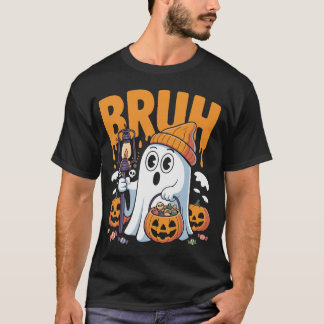 Funny Bruh Ghost Costume for Couples – Cute Hallow T-Shirt