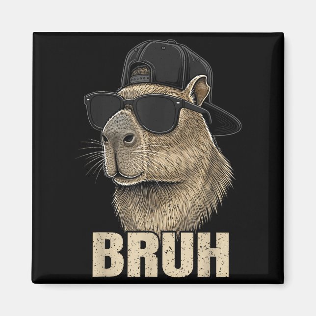 Funny Bruh Meme Capybara Lover Cool Sungles For Me Magnet (Front)