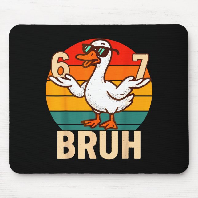 Funny Bruh Retro Duck 6 7 Meme Kids Teen Boys  Mouse Pad (Front)